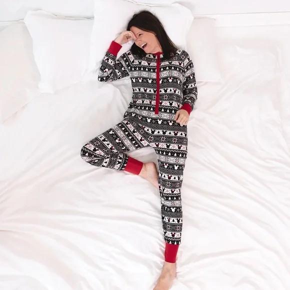 Little Sleepies Mickey Fair Isle Women's Zippy NWT
